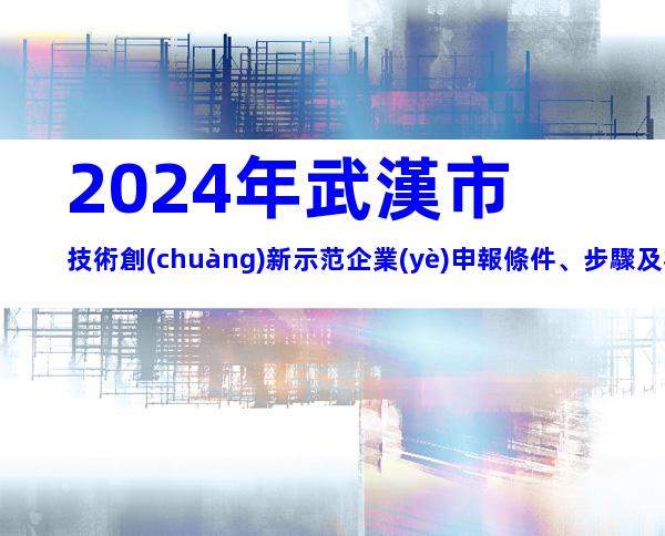 2024年武漢市技術創(chuàng)新示范企業(yè)申報條件、步驟及相關內(nèi)容