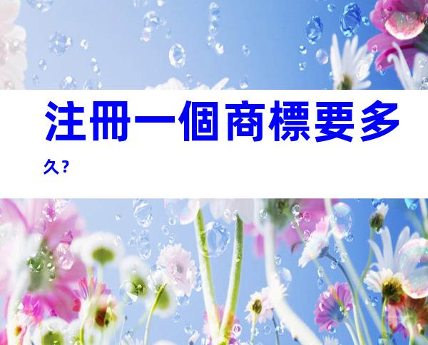 注冊一個商標要多久？